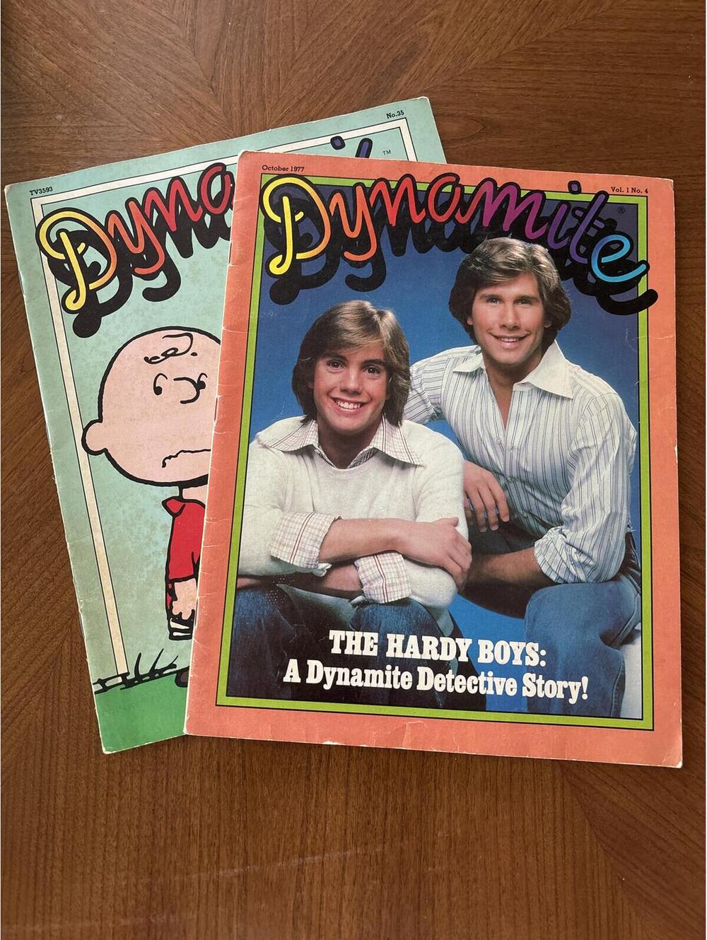 Vintage Dynamite Magazine Lot of 2: Charlie Brown and The Hardy Boys